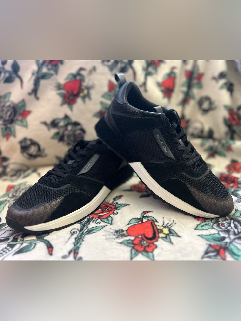 Michael Kors Theo Low Top Sneaker Trainer Black/Brown - New w/o Box - Picture 4 of 16